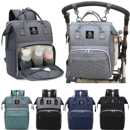 Large Capacity Baby Diaper Backpack with Stroller Hanging Bag & Changing Mat – Waterproof Maternity Nursing Bag for Moms