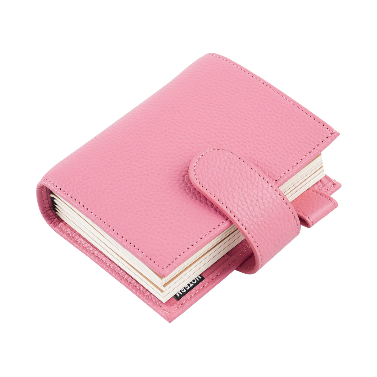 Moterm Passport Size Travel Journal – Genuine Cowhide Pebbled Leather Notebook & Organizer with Double Snap Closure