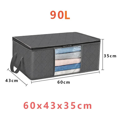 Bolsa de almacenamiento plegable de gran capacidad – Contenedor organizador de ropa y mantas para armarios, guardarropas y organización del hogar