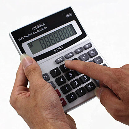 KK-800A Metal Desktop Calculator – Large-Display Wide Business Calculator for Office, School & Home, Durable Computer Supplies