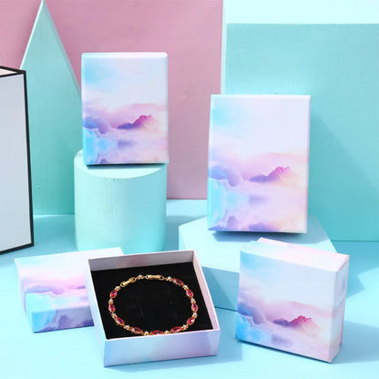 12PCS Paper Jewelry Gift Boxes for Rings, Earrings, Bracelets & Necklaces – Black & Gray Display Cases