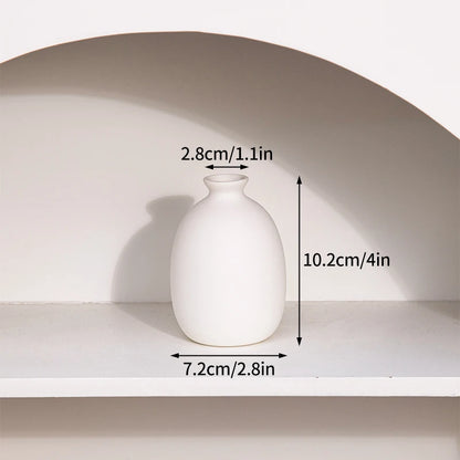 Florero Nórdico de Cerámica Blanca – Jarrón Decorativo Moderno para Sala de Estar, Decoración del Hogar y Escritorio