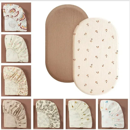 Sábana de cuna de algodón muselina suave y transpirable para bebé – Sábana ajustable universal para cunas de recién nacidos, moisés y camas infantiles