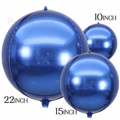 Globos metálicos redondos de aluminio 4D – Decoraciones para fiestas de cumpleaños, bodas y revelaciones de género en oro rosa y plata