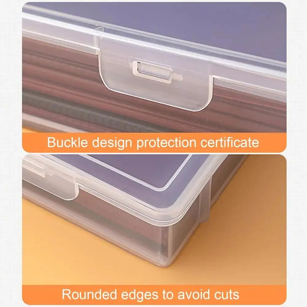 Caja organizadora de plástico transparente – Contenedor portátil a prueba de polvo para documentos, papelería y accesorios