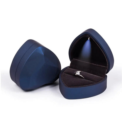 LED Velvet Jewelry Gift Box for Rings, Necklaces & Pendants – Luxury Lighted Proposal, Engagement & Wedding Display Case