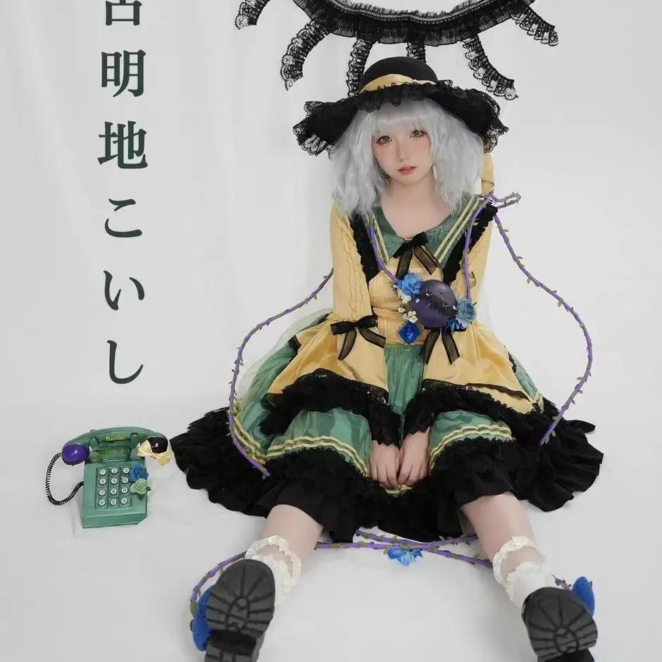 Touhou Project Komeiji Koishi Cosplay Costume – Full Set Uniform Outfit (Women’s Halloween/Carnival Suit)