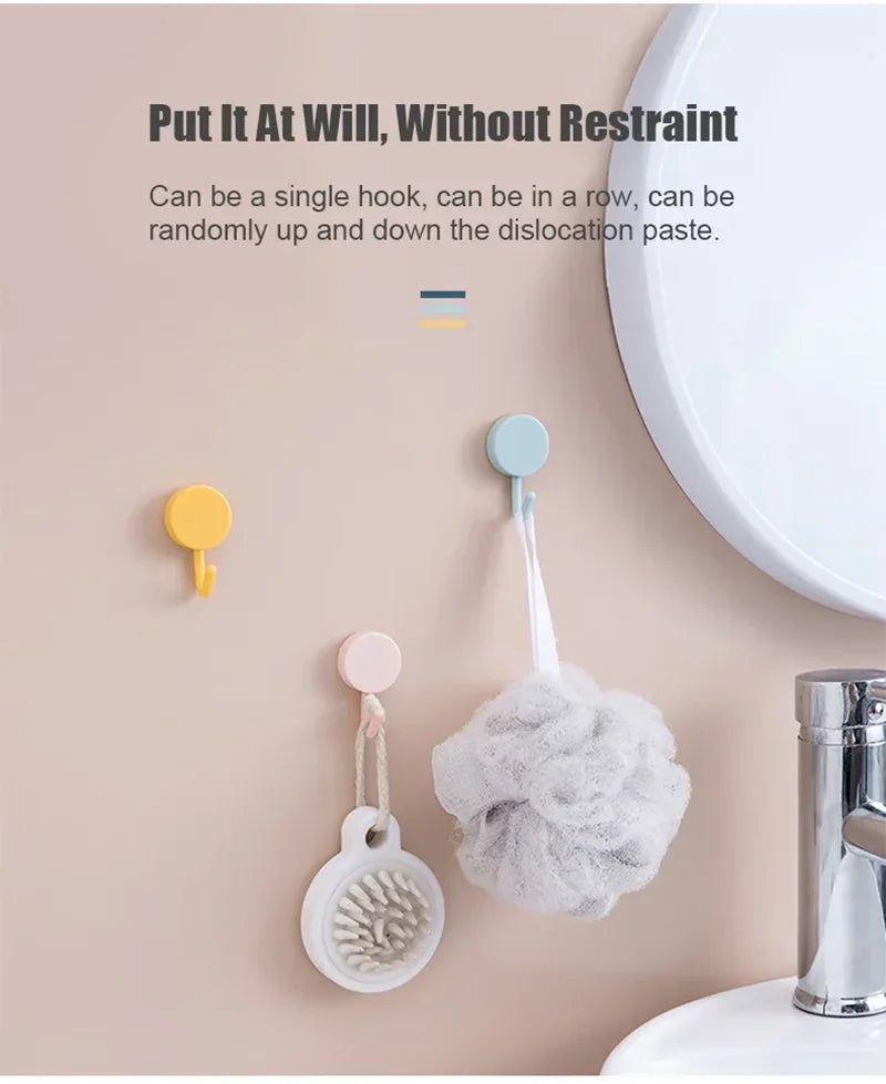Ganchos de pared autoadhesivos de 5/10 piezas – Ganchos fuertes sin taladro para baño, cocina, puerta, almacenamiento de ropa y toallas