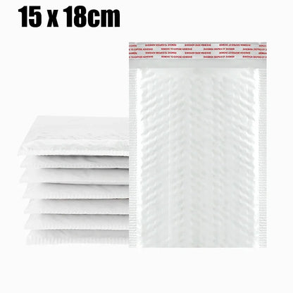 Sobres de burbujas blancos – Sobres de envío acolchados impermeables con autocierre, bolsas de embalaje de burbujas gruesas para envíos seguros (11/15/23 cm)