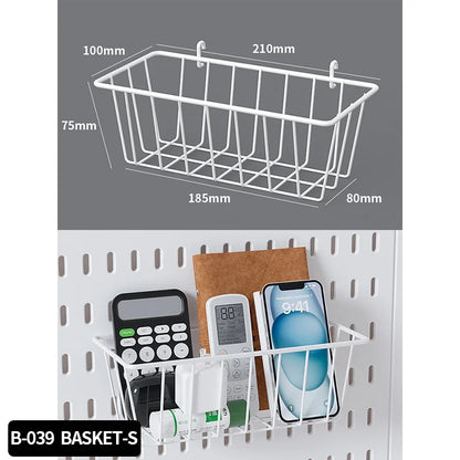 Kit de organización modular de pared con tablero perforado (Pegboard) para bricolaje – Paneles de almacenamiento colgantes sin taladro para cuartos de manualidades, oficina y organización del hogar
