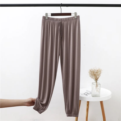 Plus Size Women's Modal Lantern Pants – Lightweight High-Waist Cuffed Casual Joggers for Summer Sports & Everyday Wear
