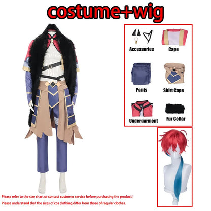 Cosmic Princess Kaguya Inspired Cosplay Costume – Komazawa Rai Mikado Akira Uniform Set with Wig for Men Halloween, Carnival & Roleplay Party