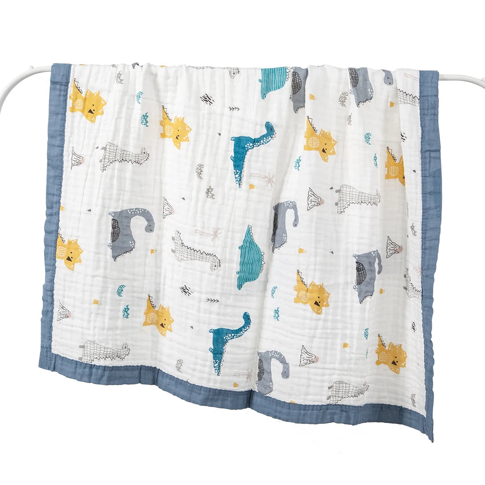 Manta de bebé de gasa 100% algodón de 6 capas – Suave, transpirable, arrullo para recién nacidos, envoltura para bebés y toalla de baño absorbente para bebés