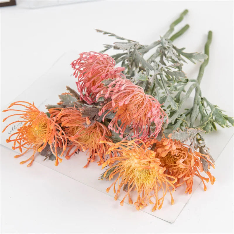 Flores artificiales de crisantemo araña – Decoración floral de crisantemo sintético realista para el hogar, habitaciones, bodas, Navidad, Pascua y arreglos de mesa