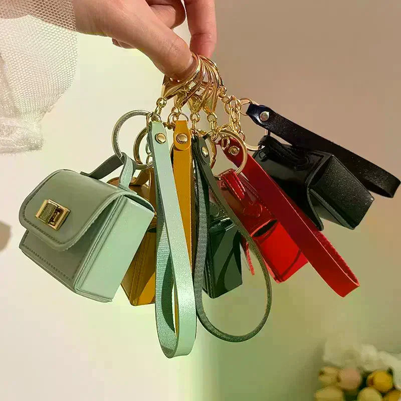 Mini PU Leather Coin Purse Keychain – Creative Change Money Bag Pendant for Keys, Earphones & Small Item Storage