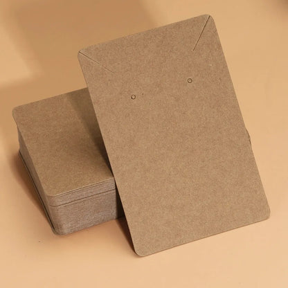 50PCS 6×9cm Kraft Jewelry Display Cards for Necklaces, Earrings, Ear Studs & Jewelry Packaging