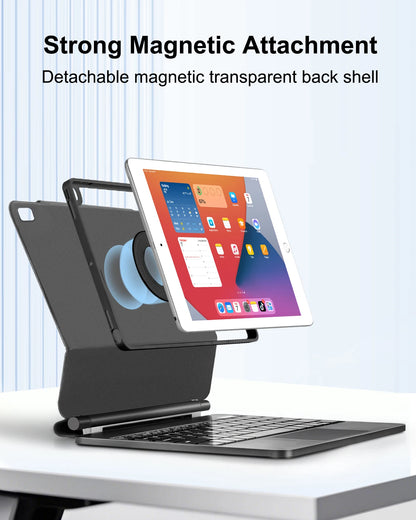 Funda Magic Keyboard para iPad 10.2 (9.ª/8.ª/7.ª generación), iPad Air 3 y iPad Pro 10.5 – Cubierta folio magnética con teclado retroiluminado y soporte flotante