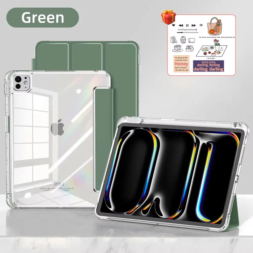 Étui pour iPad avec porte-crayon pour iPad Air 6/5, iPad Pro 11/12.9/13, iPad 10e génération, 10.2, 9.7 et iPad Mini 7/6 – Étui intelligent de protection