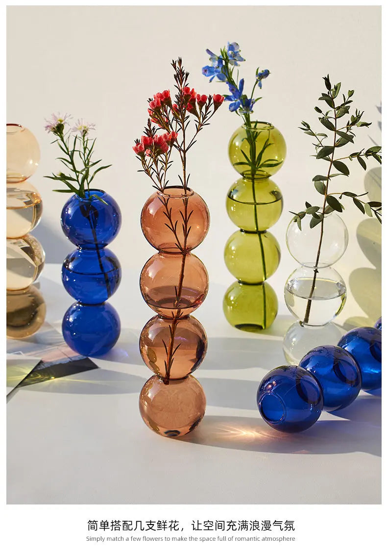 Nordic Glass Flower Vase – Decorative Terrarium Planter for Home, Living Room & Office Décor
