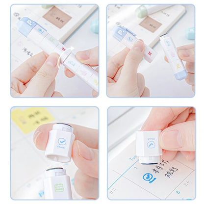 Jeu de tampons journal de listes de tâches mignonnes – Tampons encreurs détachables en forme de stylo pour agenda, carnet, scrapbooking, carnets de voyage et artisanat décoratif