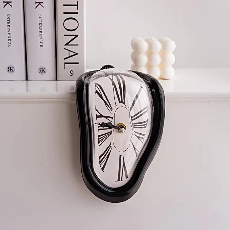 Reloj de pared creativo surrealista que se derrite – Reloj decorativo moderno distorsionado para el hogar, la oficina y la sala de estar