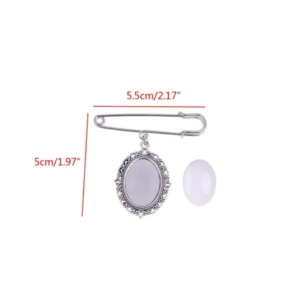 Wedding Bouquet Photo Charm – Oval Picture Frame Pendant Brooch for Bridal Bouquets & Memorial Keepsakes