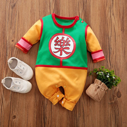 Newborn Baby Anime Cape-Style Bodysuit – Long Sleeve Cotton Romper for Boys & Girls, Cute Infant Outfit for Everyday Wear