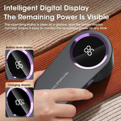 Rechargeable Electric Fabric Shaver – Portable Lint & Fuzz Remover with LED Display for Clothes & Upholstery