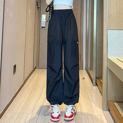 Pantalones Joggers para Mujer, Casuales, Elegantes, Rectos, con Bolsillos, Cintura Alta Elástica, Ropa Urbana, Pantalones Ajustados Finos de Verano