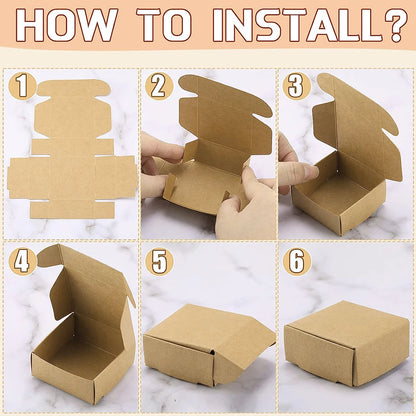 10 petites boîtes cadeaux en papier kraft pour bijoux, boucles d'oreilles, bagues, ornements et emballage cadeau en carton (5,5 x 5,5 x 2,5 cm)