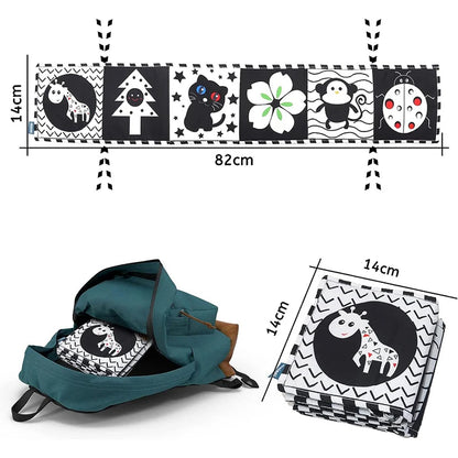 Black & White Sensory Cloth Book for Babies 0–12 Months Montessori Soft Crinkle Toy