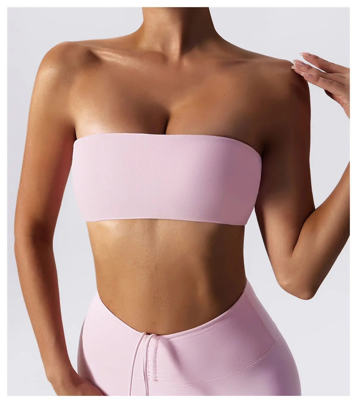 Women’s Strapless Sports Bra – Quick-Dry Tube Top Fitness Yoga Gym Chest Wrap Activewear