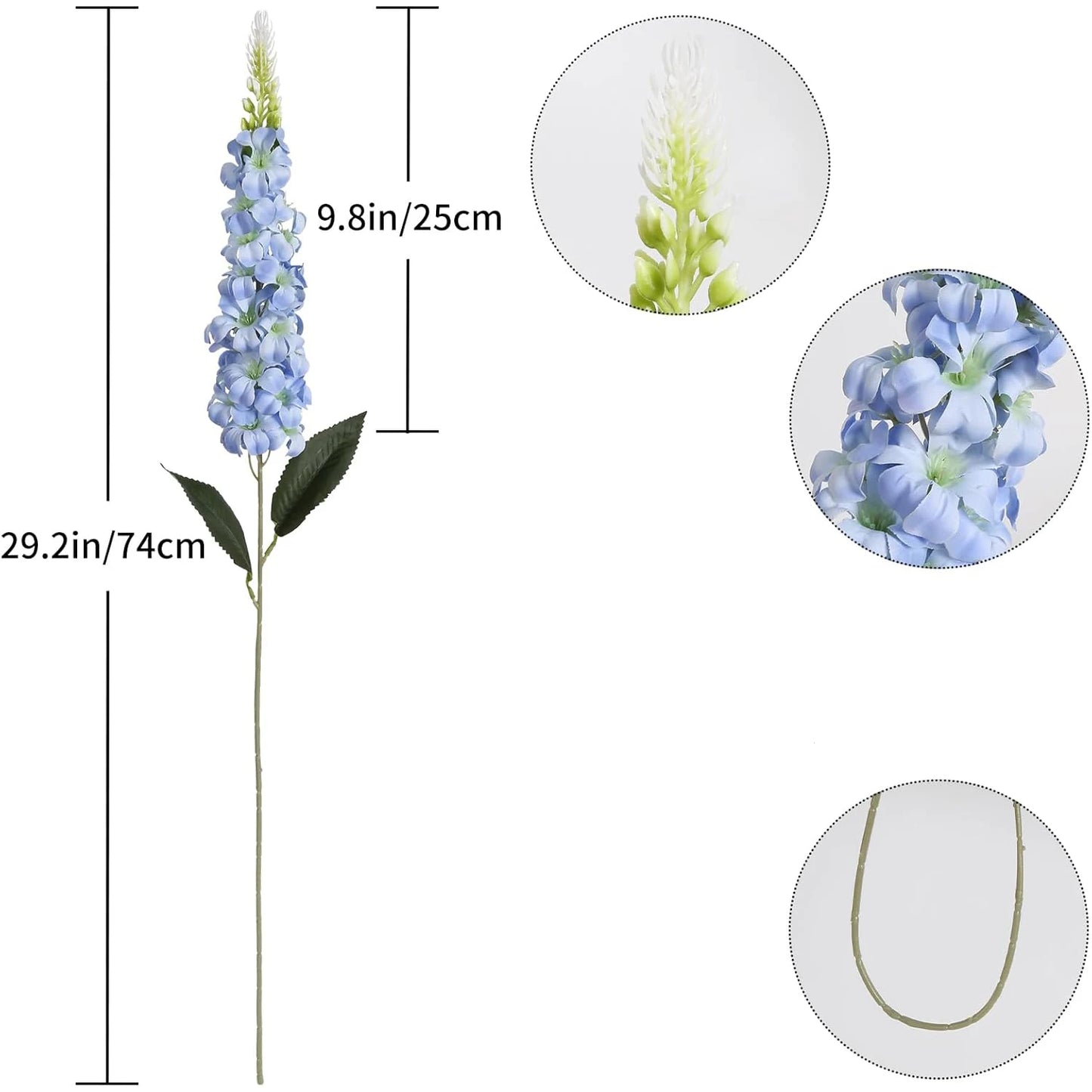 5 flores artificiales de jacinto – Tallos florales de imitación de ratán para decoración de sala de estar, celebraciones de boda, paredes de jardín, cajas de regalo y accesorios de bricolaje