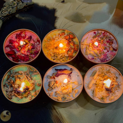 Crystal Scented Soy Wax Candles – Luxury Iron Tin Candle with Dried Floral Fragrance, Wholesale Aromatherapy Candle for Gifts & Home Decor
