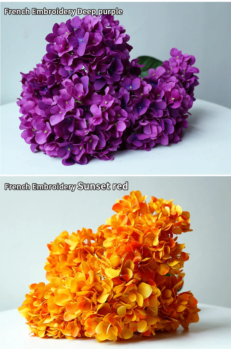 Bouquet d'Hortensias Artificiels à 5 Têtes – Fleurs Artificielles en Soie pour Décoration de Mariage, Arrangements de Fête, Décoration de Salon & Accessoires Floraux pour la Maison