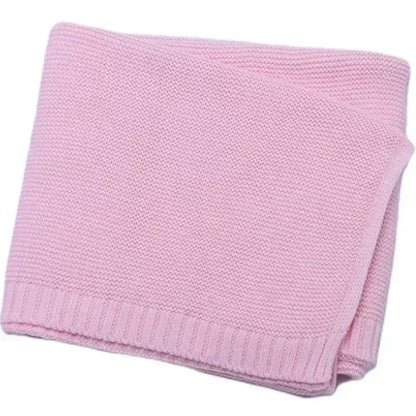 Personalized Baby Knitted Blanket – Custom Name Cotton Newborn Wrap for Winter Warmth & Comfort