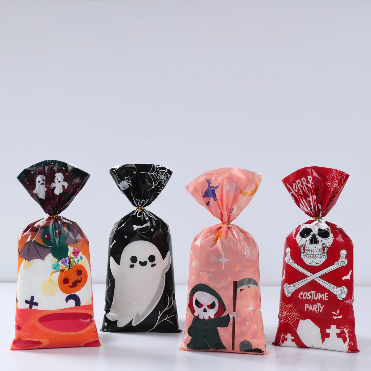25/50/100PCS Halloween Ghost & Cat Gift Bags – Candy & Cookie Treat Packaging Bags for Trick-or-Treat, Halloween Parties & Decorations 2025