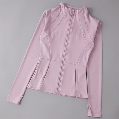 Women’s Yoga & Running Sports Jacket – Long Sleeve Windbreaker Activewear Sweatshirt for Workout & Training