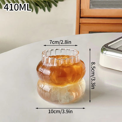 INS Style Transparent Striped Glass Cup, Creative Cold Coffee Mug, Iced Juice and Cocktail Drinking Glass, Elegant Water and Wine Cup, Modern Glass Drinkware