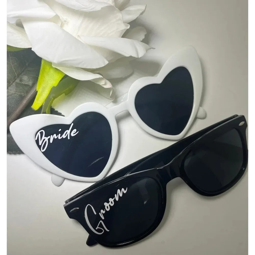 2PCS Mr & Mrs Pearl Glasses – Wedding Photo Props for Bride & Groom | Bridal Shower, Bachelorette Party & Wedding Decoration Accessories