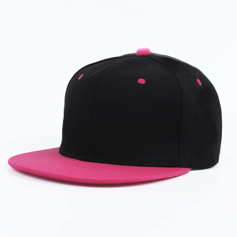 Classic Plain Snapback Baseball Cap – Adjustable Unisex Flat Brim Hat for Casual, Streetwear & Outdoor Wear