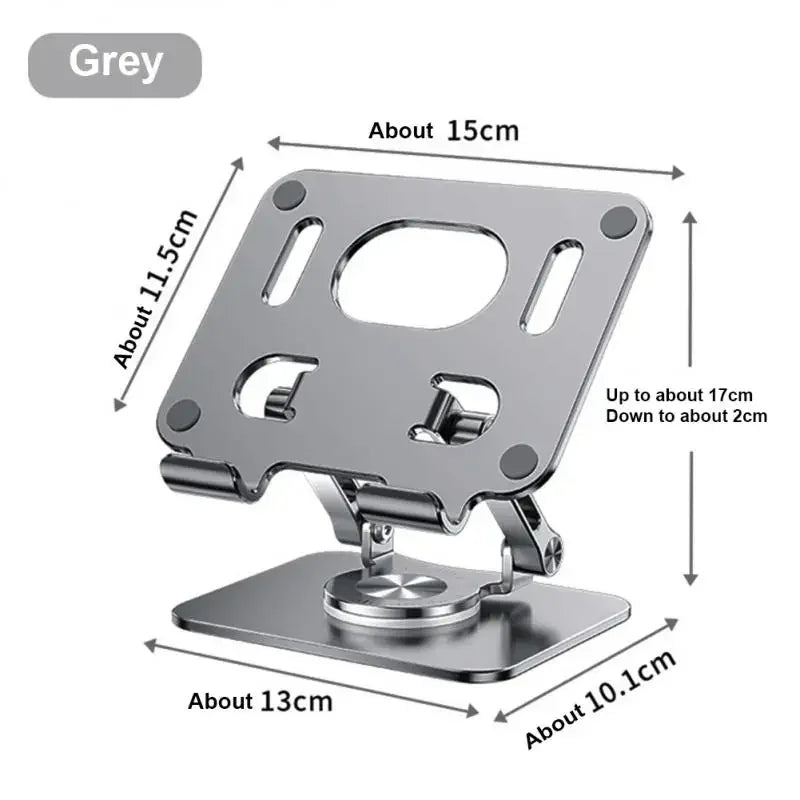 360° Rotating Tablet Stand – Adjustable Foldable Aluminum Holder for iPad Pro, iPad Air, iPad Mini & Smartphones, Desktop Device Stand