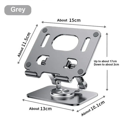 360° Rotating Tablet Stand – Adjustable Foldable Aluminum Holder for iPad Pro, iPad Air, iPad Mini & Smartphones, Desktop Device Stand
