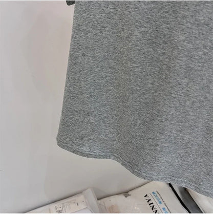 Zjaiss 2026 T-shirt col rond mode été sexy basique uni à manches courtes pour femme style coréen décontracté streetwear