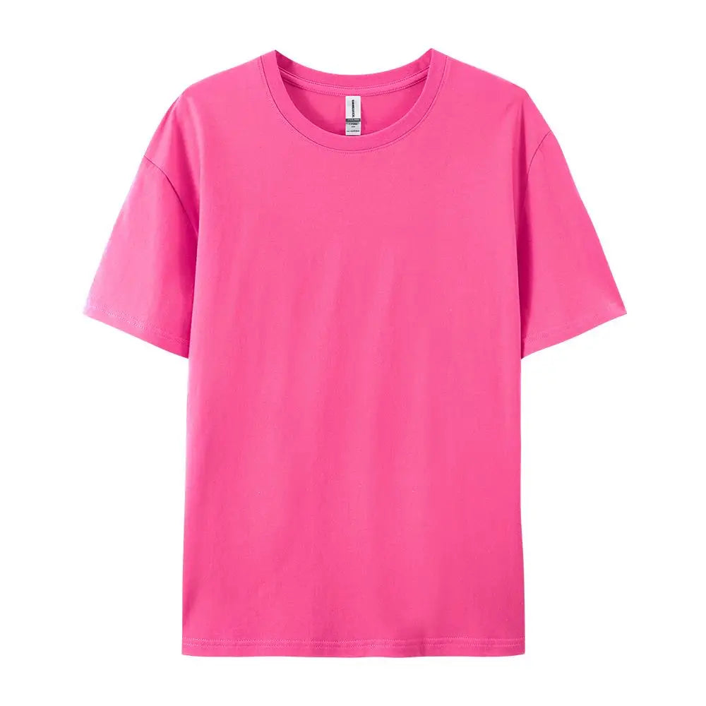 T-shirt Solide 100% Coton Femme Manches Courtes Col Rond Ample Décontracté Sportif Été Haut Blanc Noir