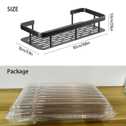 Estante de baño para montaje en pared sin taladros, organizador de almacenamiento de cocina para champú y artículos de tocador