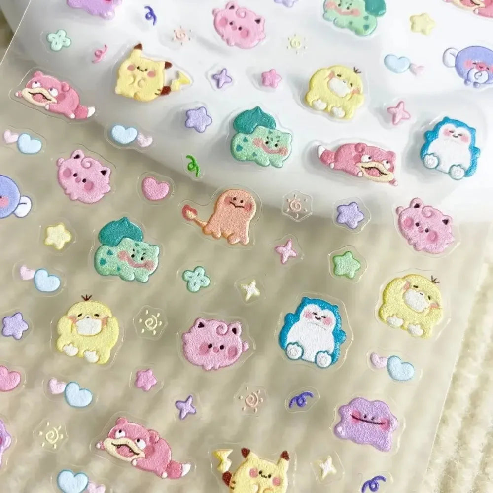 Autocollants 5D pour ongles en relief | Décalcomanies mignonnes pour ongles inspirées des mangas pour étuis de téléphone et tasses DIY