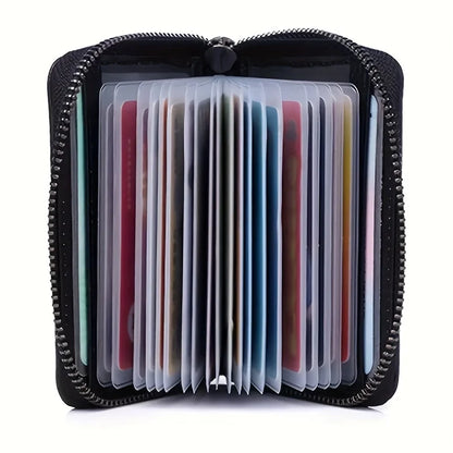 Porte-cartes minimaliste anti-RFID avec poche zippée pour la monnaie pour homme et femme