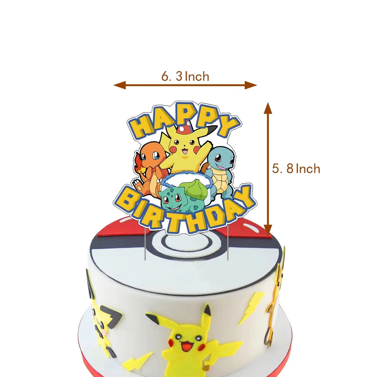 Pokémon Birthday Party Decorations Set – Balloons, Keychains, Napkins, Stickers, Tableware, Plates & Tablecloth Party Supplies & Favors