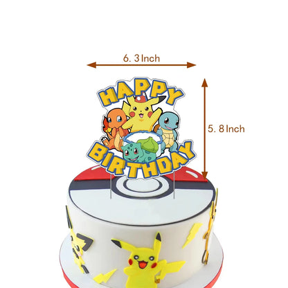 Pokémon Birthday Party Decorations Set – Balloons, Keychains, Napkins, Stickers, Tableware, Plates & Tablecloth Party Supplies & Favors